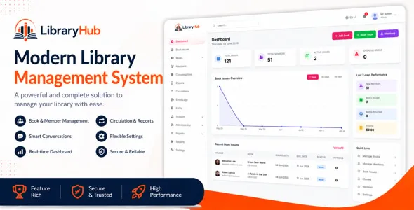 LibraryHub — Digital library management system